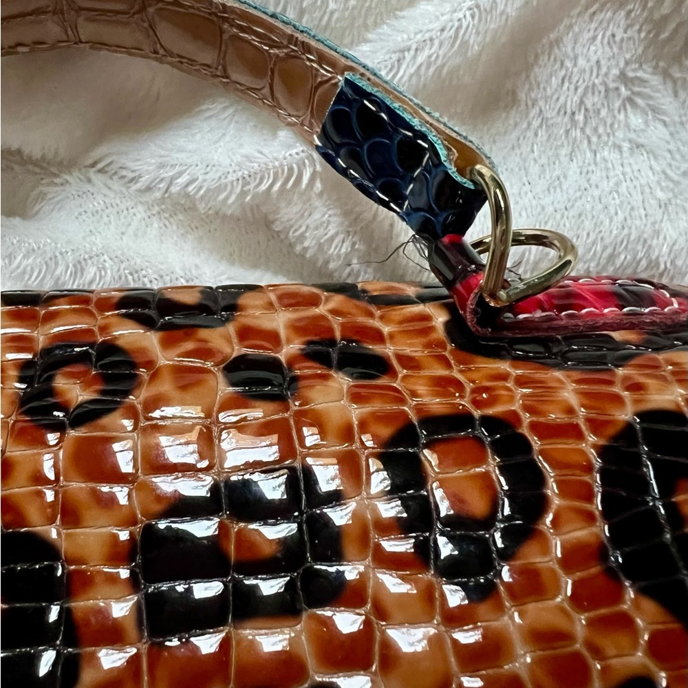 Multi-color Cheetah and Snake Pattern Satchel Bag - Picture 4 of 5